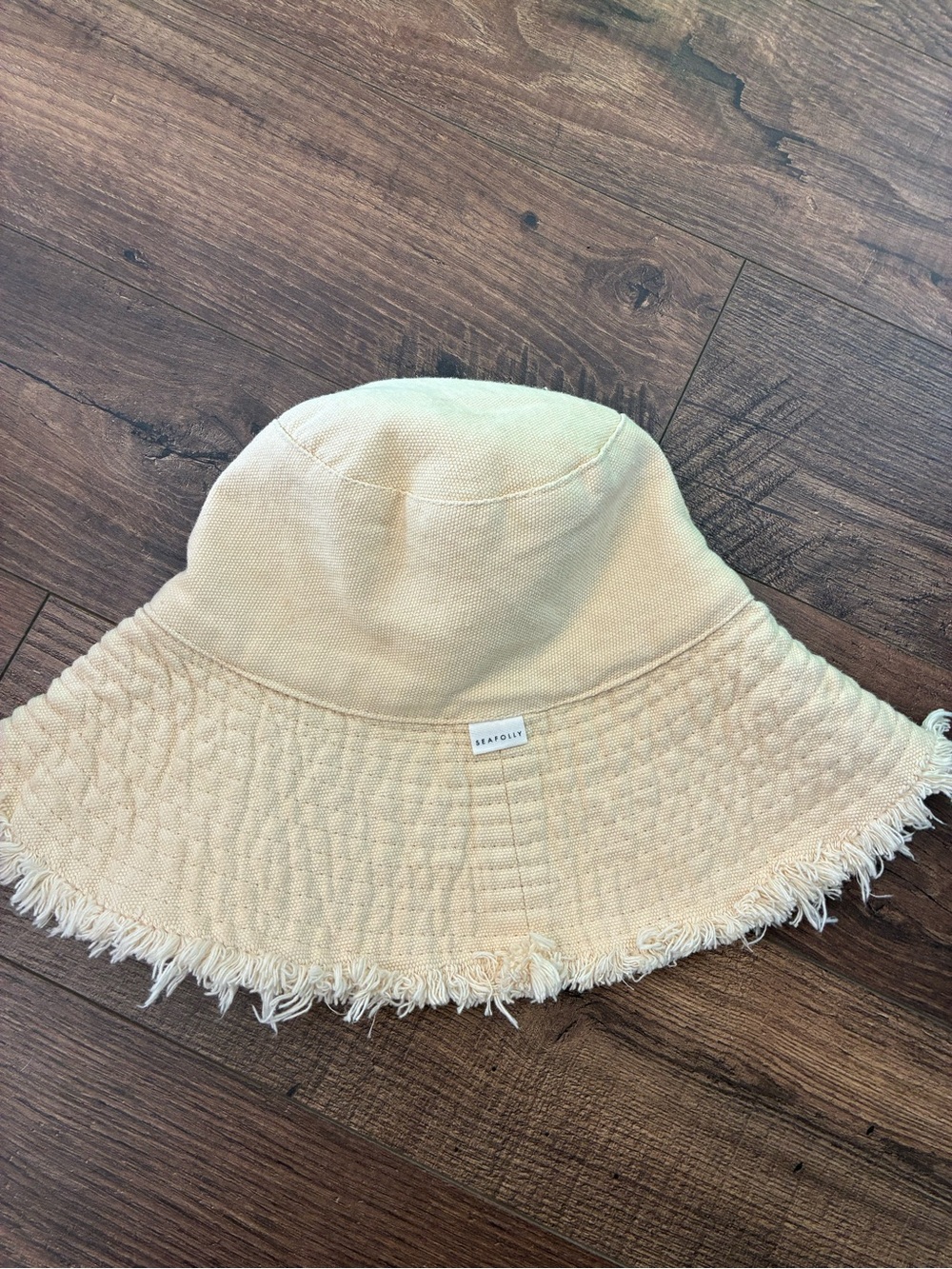 Seafolly Australia Beige Frayed Brim Sun Hat
